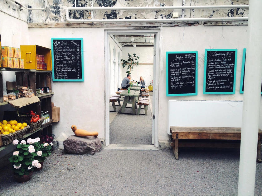 彩色餐饮简洁饮食店内部食材和制作房间餐饮制作店铺背景图片