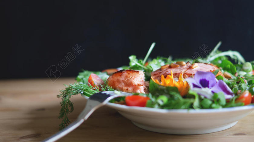 食物新鲜的蔬菜沙拉背景图片