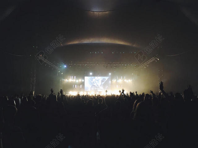 夜晚热闹的音乐会背景图片