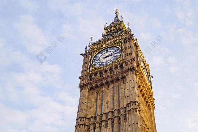 英国古老的大本钟背景图片