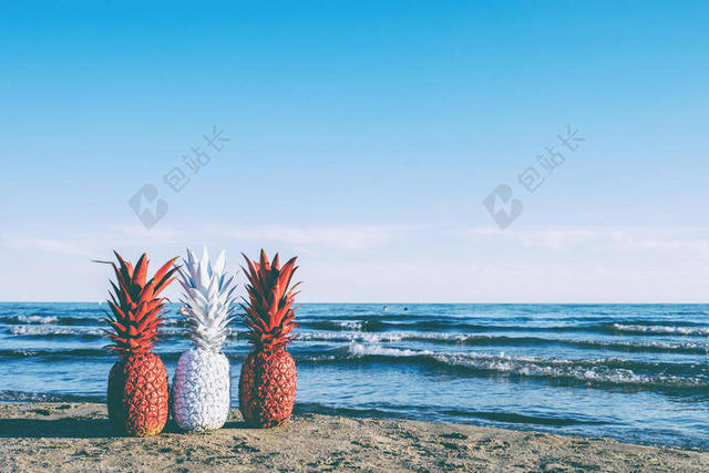 海滩 蓝色 天空 云 海岸 景观 自然 海洋 在户外 着色的 菠萝 红色 沙 风景 海 海景 海滨 岸 天空 热带的 水果 水 波浪 白色
