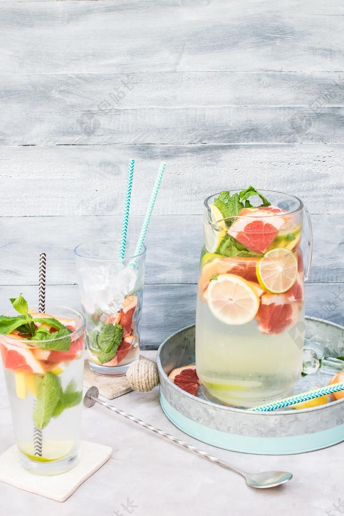 餐饮时尚水果茶背景图片