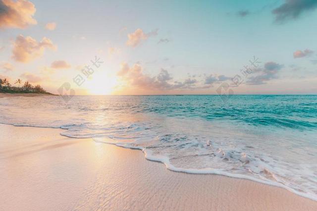 夏天海报背景夏天背景夏天户外休闲旅游度假日出日落沙滩海边图片