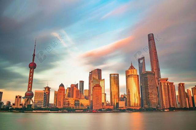 建筑现代美丽的现代上海建筑背景图片