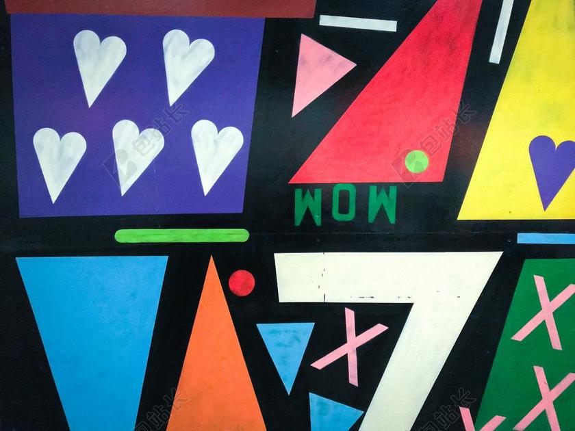 墙上彩色的涂鸦背景图片