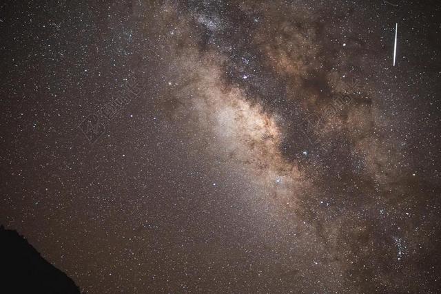 夜晚美丽的星空和流星背景图片