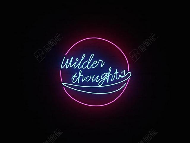 夜晚红色的霓虹灯背景图片