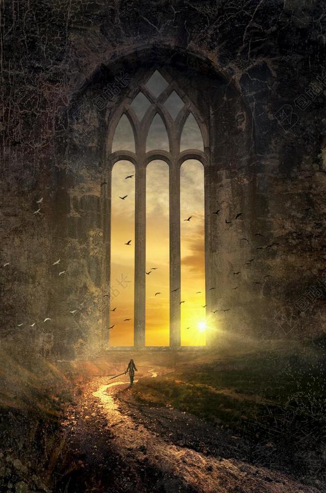 幻想 书的封面 神秘 窗口 过独身生活 太阳 巨大的 巨大