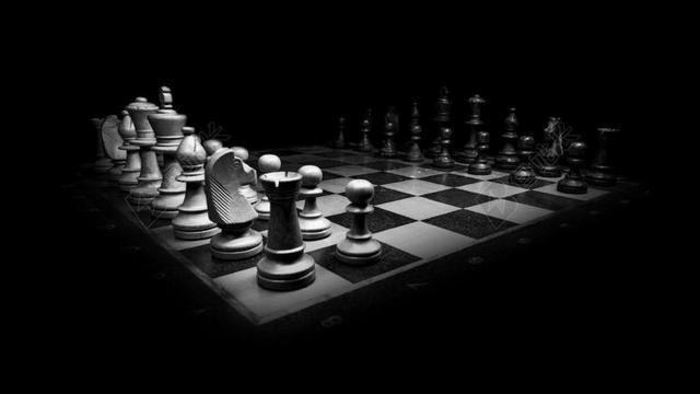 黑白博弈唯美国际象棋背景图片