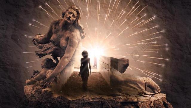 幻想 光 女子 爆炸 纪念碑 雕像 剪影 神秘 童话故事