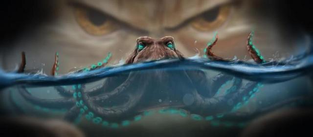 幻想 章鱼 海 眼睛 绿色的眼睛 触角
