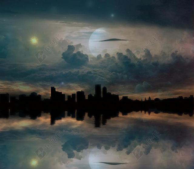 星空宇宙天际线背景图片