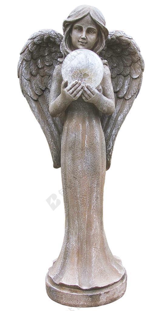 天使 数字 水晶球 翼 陶瓷 雕塑 天使图 花园俑 女性