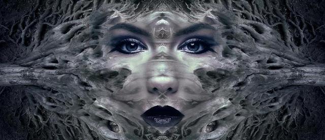 幻想 肖像 神秘 女性 森林 多节 眼睛 童话 说让