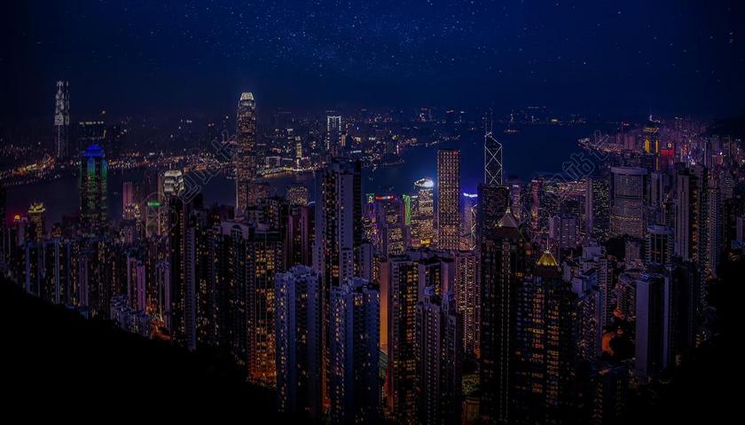 黑色建筑唯美夜景背景图片