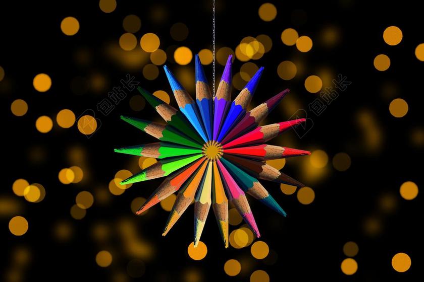 明星 彩色的铅笔 散景 背景 壁纸 丰富多彩 彩色铅笔 钢笔