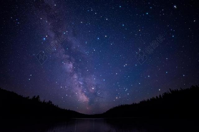 不列颠哥伦比亚省 加拿大 清除 湖 银河 夜 紫色 星星