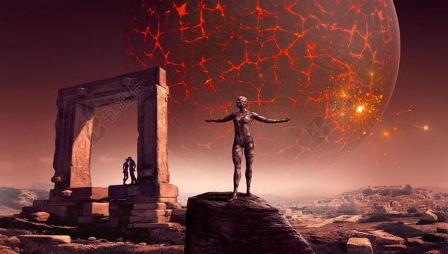 幻想 科幻小说 超现实主义 行星 雕像 拱门 星体 石头
