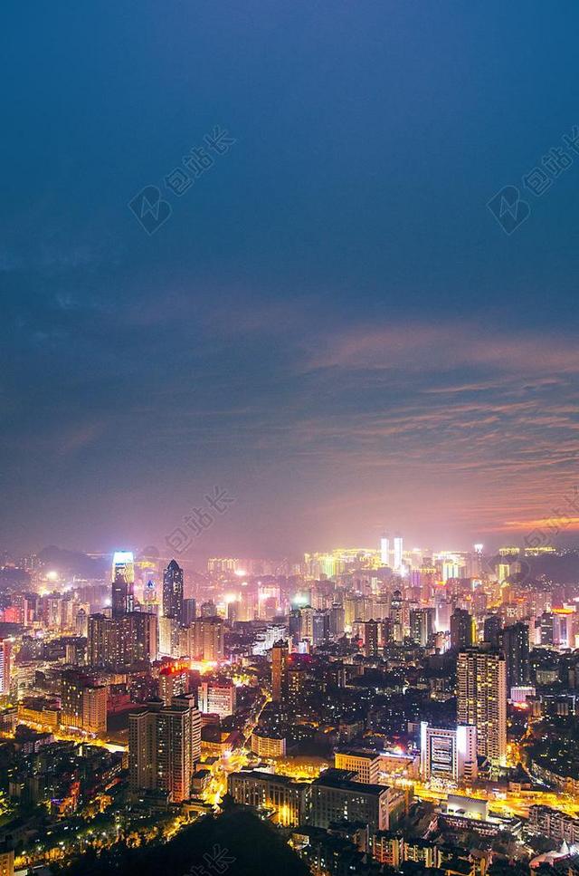 城市 市容 旅游 天际线 建筑 日落 鸟瞰 晚上 城市的