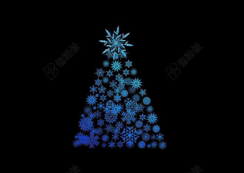 圣诞树 背景 结构 蓝色 黑色 主题 圣诞主题 雪花 来临
