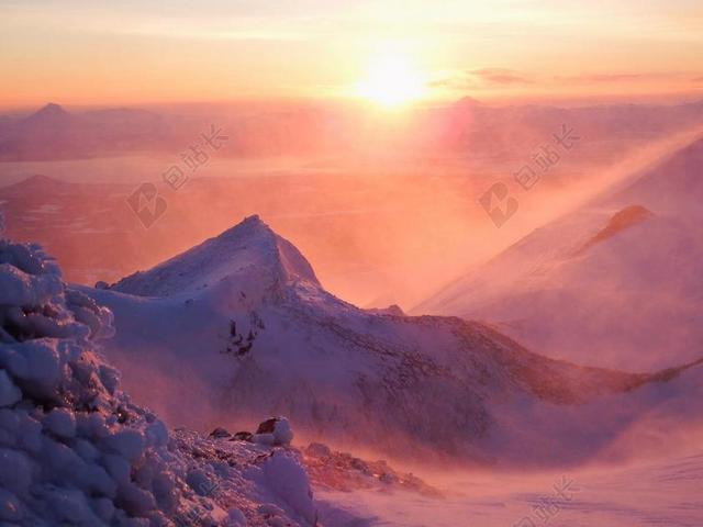火山 山 云 雪 景观 性质 堪察加 脚 旅游 岭