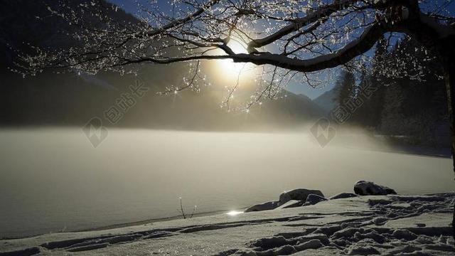 冬天 湖 冰 寒冬 雪 景观 雾 冷 结冰的湖面 冻结
