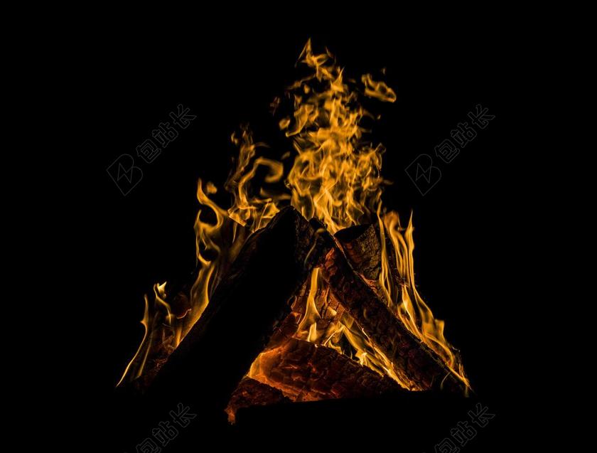 燃烧的木材背景图片