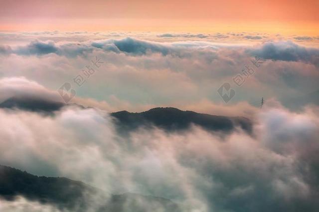 雲海 雲 霧 太陽 天空 夕陽 美景 風景 高山 清晨