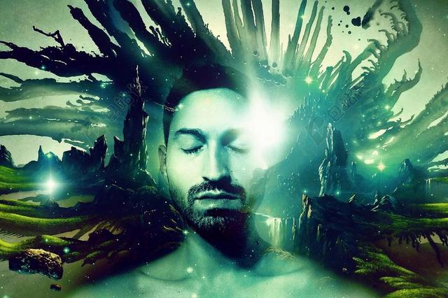 想象力 男子 魔术 观察 宇宙 蒙太奇 反思 做梦的人 肖像