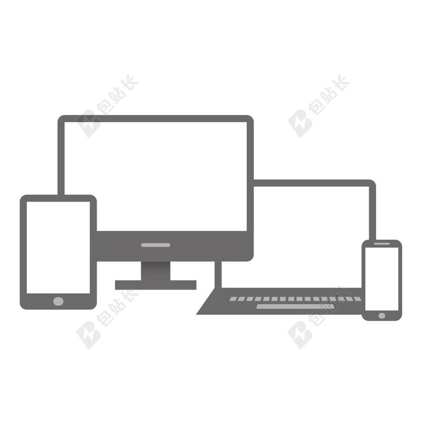 灰色的手机和电脑图标背景图片