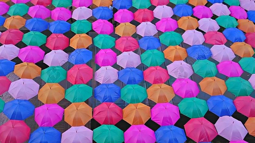 遮阳伞 伞 颜色 广场 环境 夏天 春