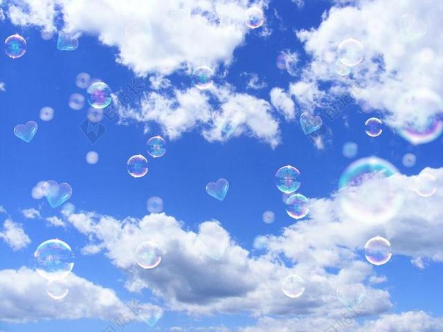 天空 夏季 云 肥皂泡沫 心脏 心 蓝蓝的天空 积云 性质