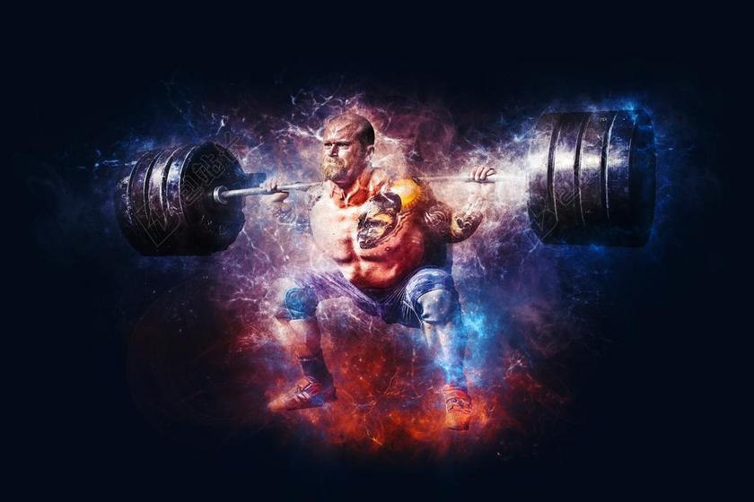 黑暗里举重的男人背景图片