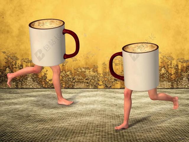咖啡 外卖 咖啡去 货车 杯 饮料 咖啡杯子 3D 数字艺术