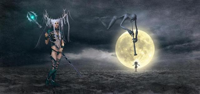 幻想 月球 费 景观 神秘 天空 童话故事 大气 夜 气氛