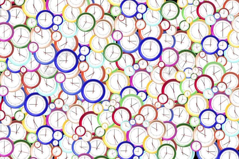 密集的彩色时钟背景图片