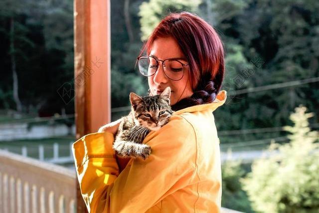 人 女孩 夫人 女子 动物 猫 宠物 爱