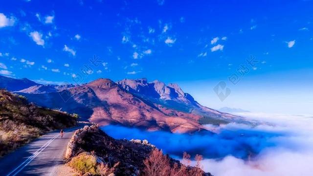 南非 全景图 天空 云 径 路 山 雾 低云 景观 自然