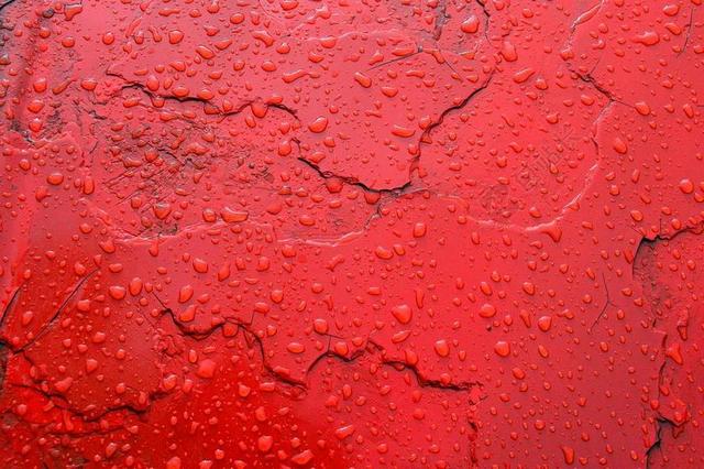 表面 油漆 绘画 红色 只需要加水 水 雨滴 滴 露水