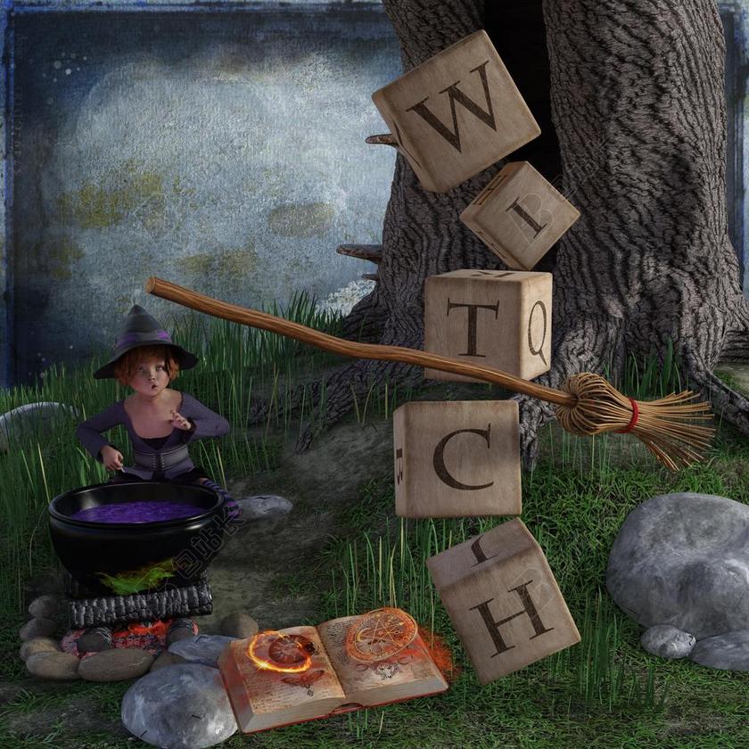 女巫 万圣节 变戏法 锅炉 扫帚 巫术 HEXENBESEN