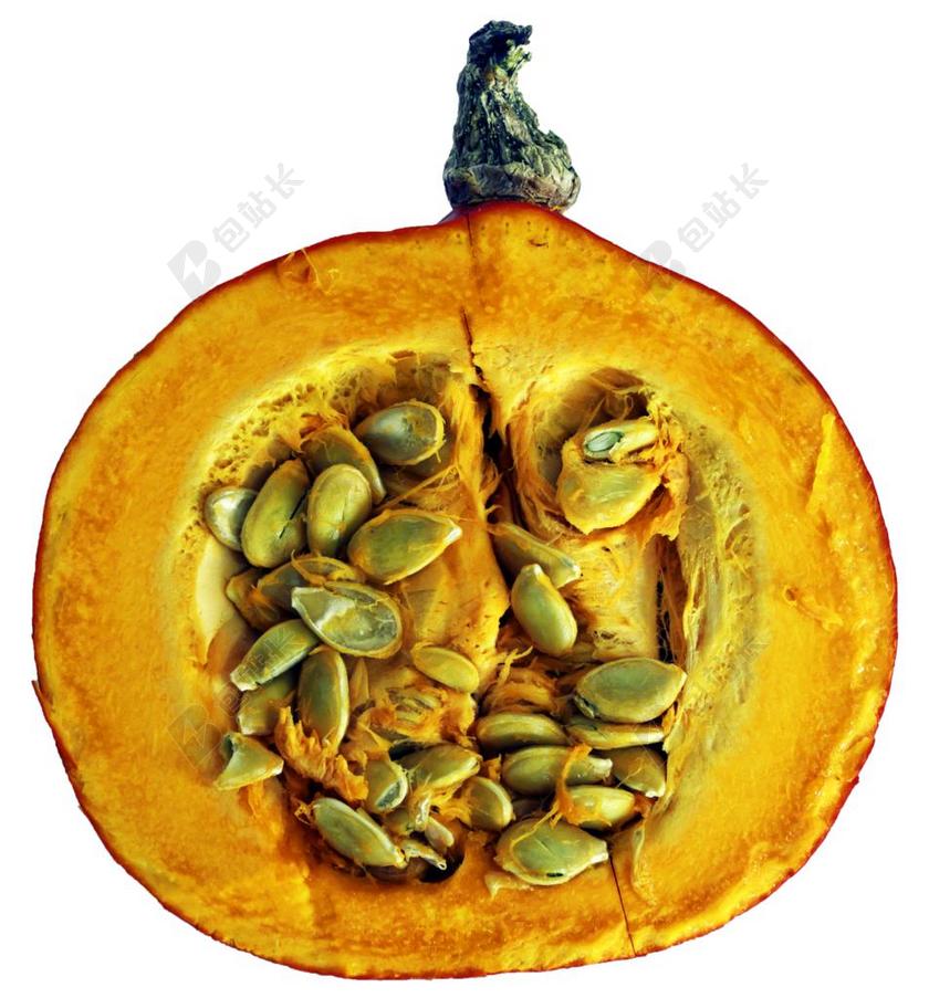 黄色蔬果美味南瓜切开切片摄影特写背景图片