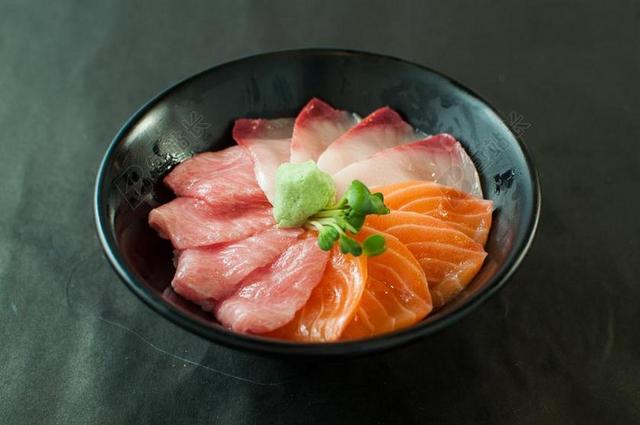 餐饮餐厅简约日本料理三文鱼特写宣传介绍背景图片