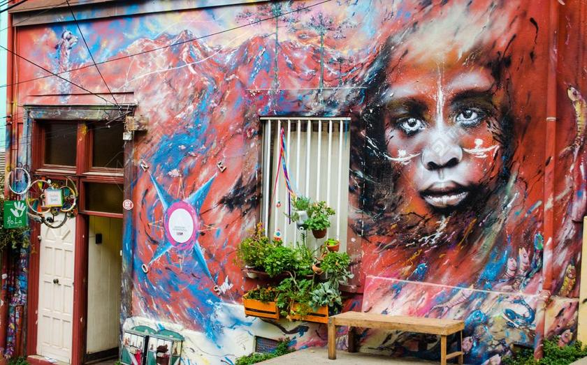 艺术创作创意房子墙壁壁画涂鸦背景图片