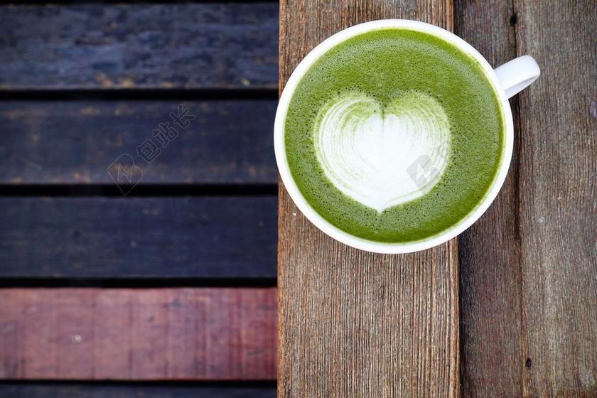 抹粉 拿铁咖啡 绿色 日本 热 牛奶