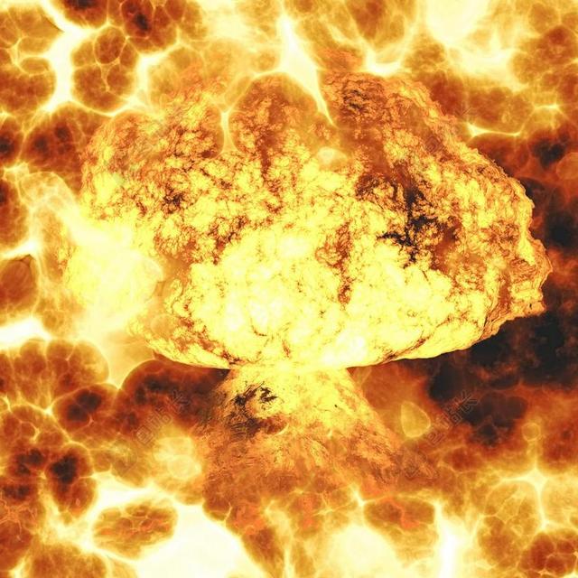 黄色自然灾害火球爆炸灾难背景图片