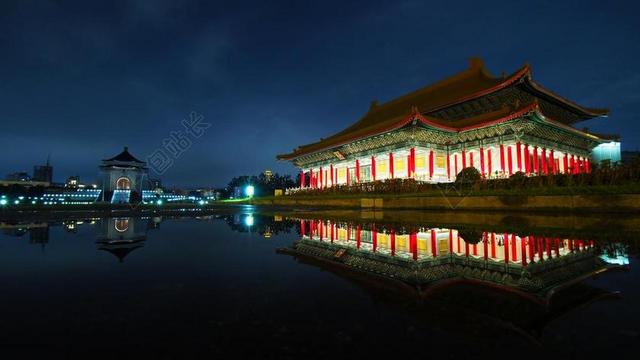 旅游自然台湾的城市夜景背景图片