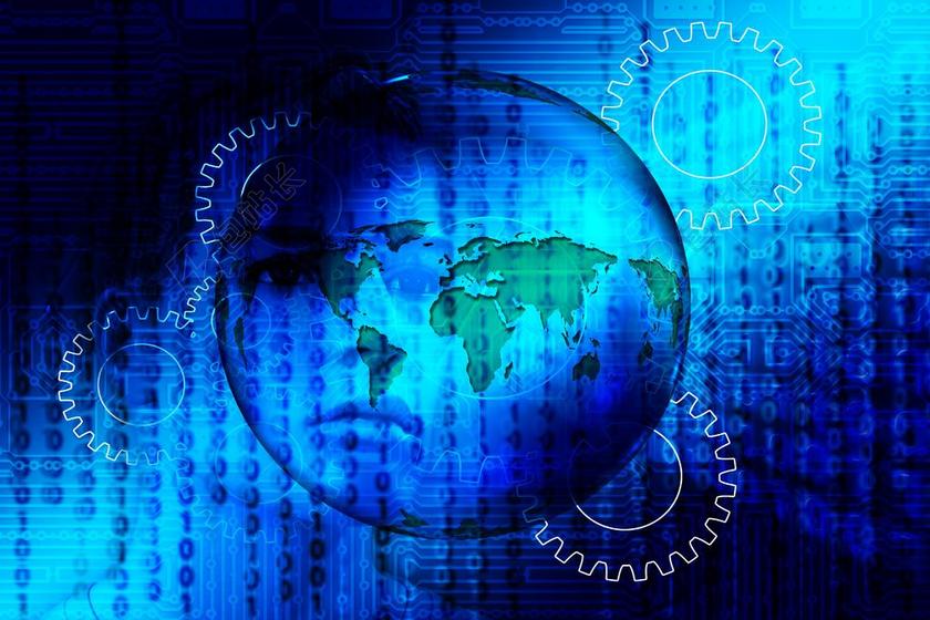 蓝色地球设计创意宣传背景图片