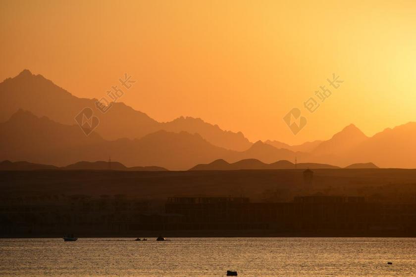 山 埃及 日落 沙漠 旅程 砂