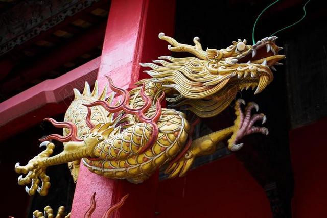 龙 红色 雕塑 中国 宗教 和平 旅游 神 摄影 美学