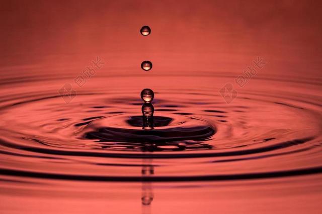 水滴泛起涟漪特写背景图片
